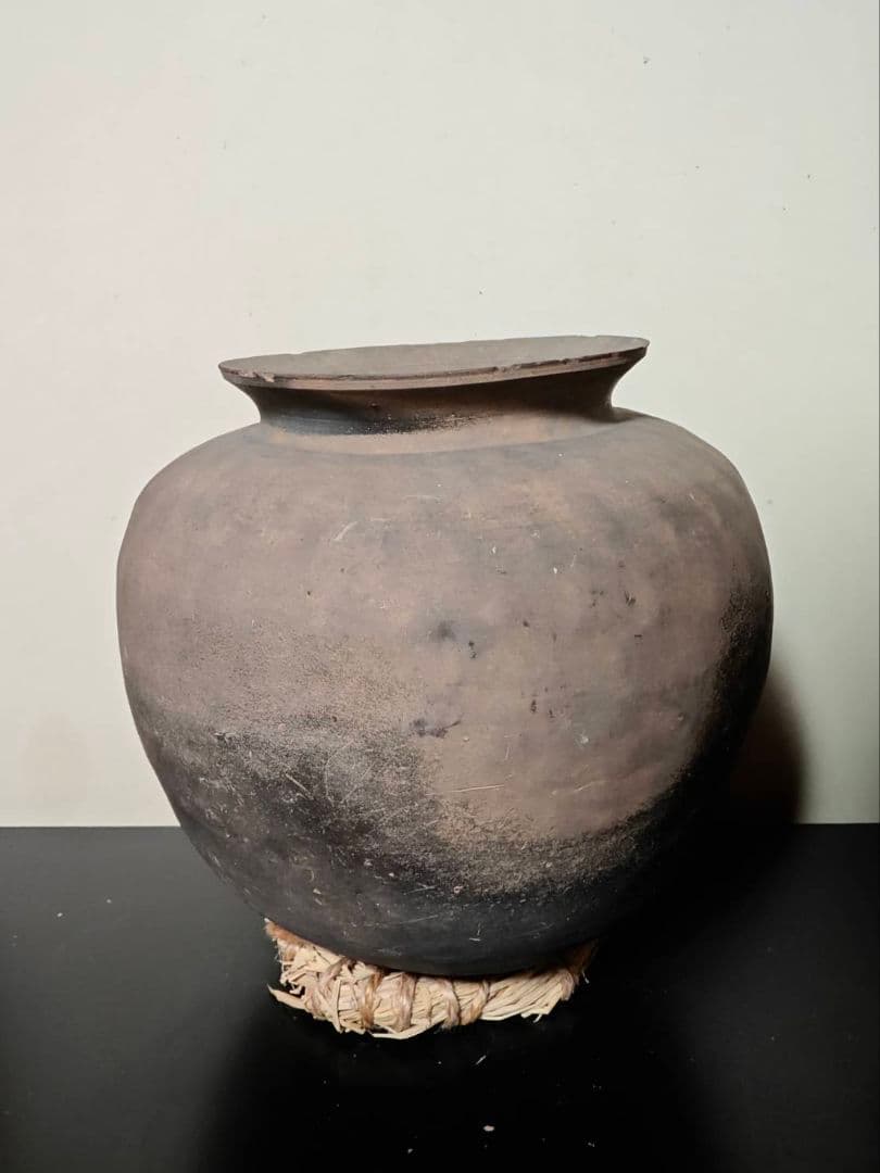 須恵器大壺　奈良〜平安時代　考古発掘品　古美術　花呼ぶ器　資料館級