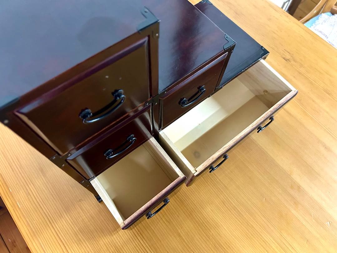 木製　小物収納 階段箪笥　卓上　工芸品　民芸品　アンティーク　骨董　昭和レトロ