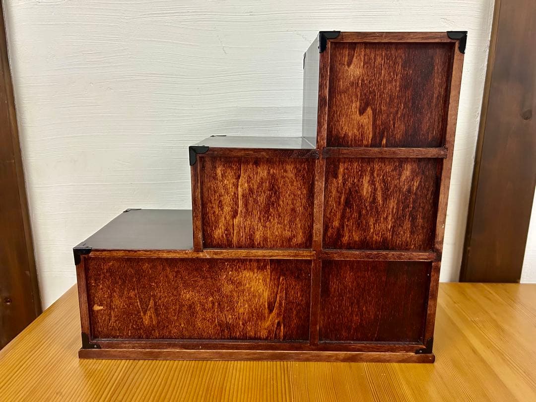 木製　小物収納 階段箪笥　卓上　工芸品　民芸品　アンティーク　骨董　昭和レトロ