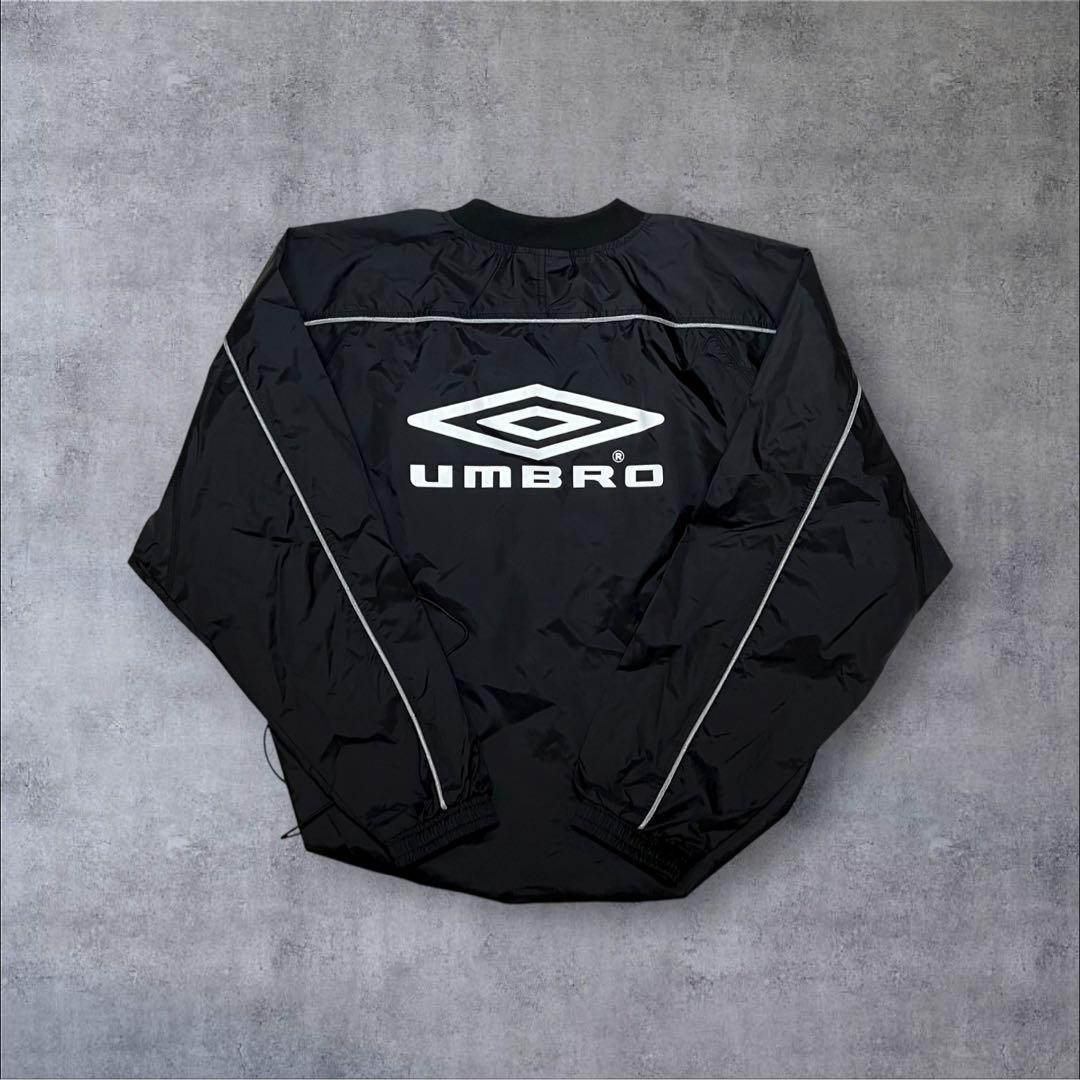 00s umbro 短丈　ドローコード　ナイロンピステ　白ステッチ　黒　L
