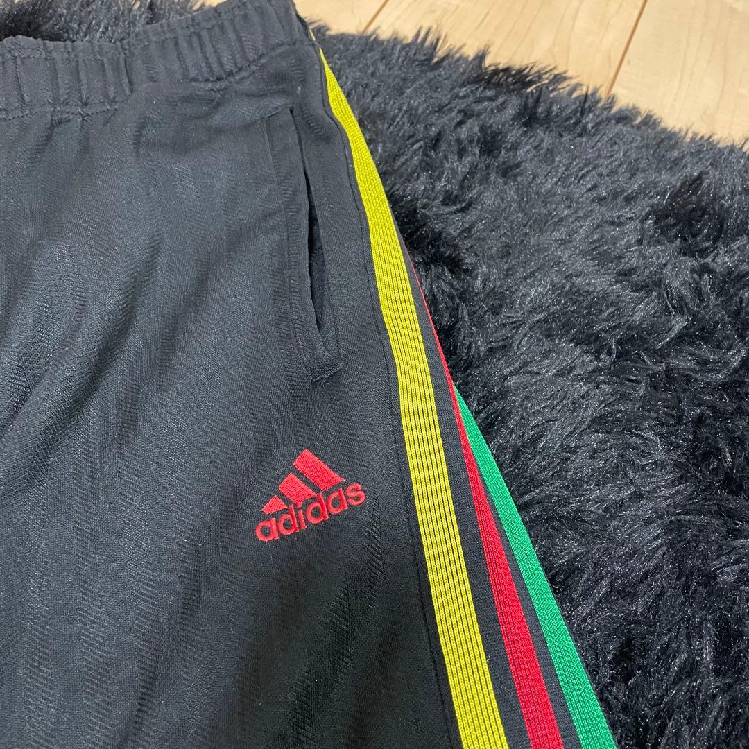 adidas ラスタカラージャージ上下セット ブラック　レゲエ