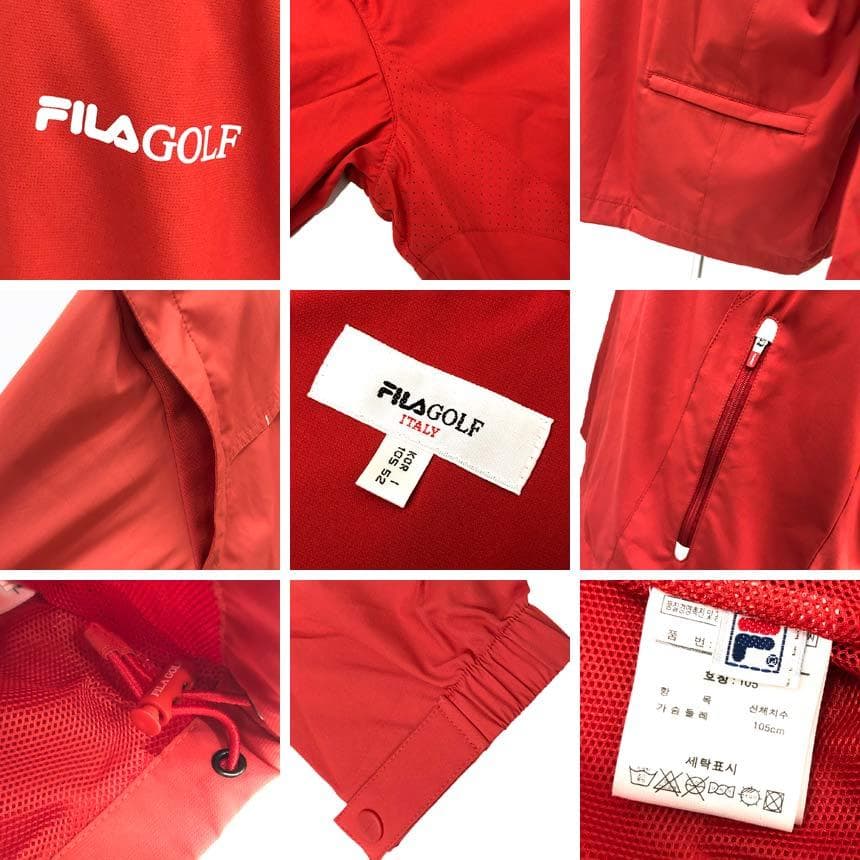 FILA GOLF ハーフジップ プルオーバー L レッド aq12015