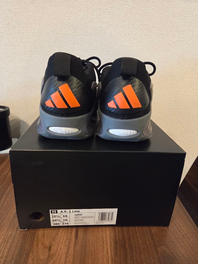 adidas A.E. 1 Low 28.5cm ブラック/シルバー/オレンジ