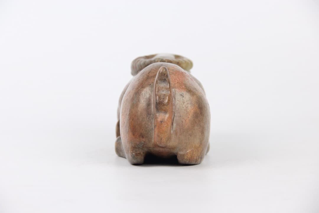 中国美術　和田玉 牛彫刻 玉器 細工 時代品 ENM23-7