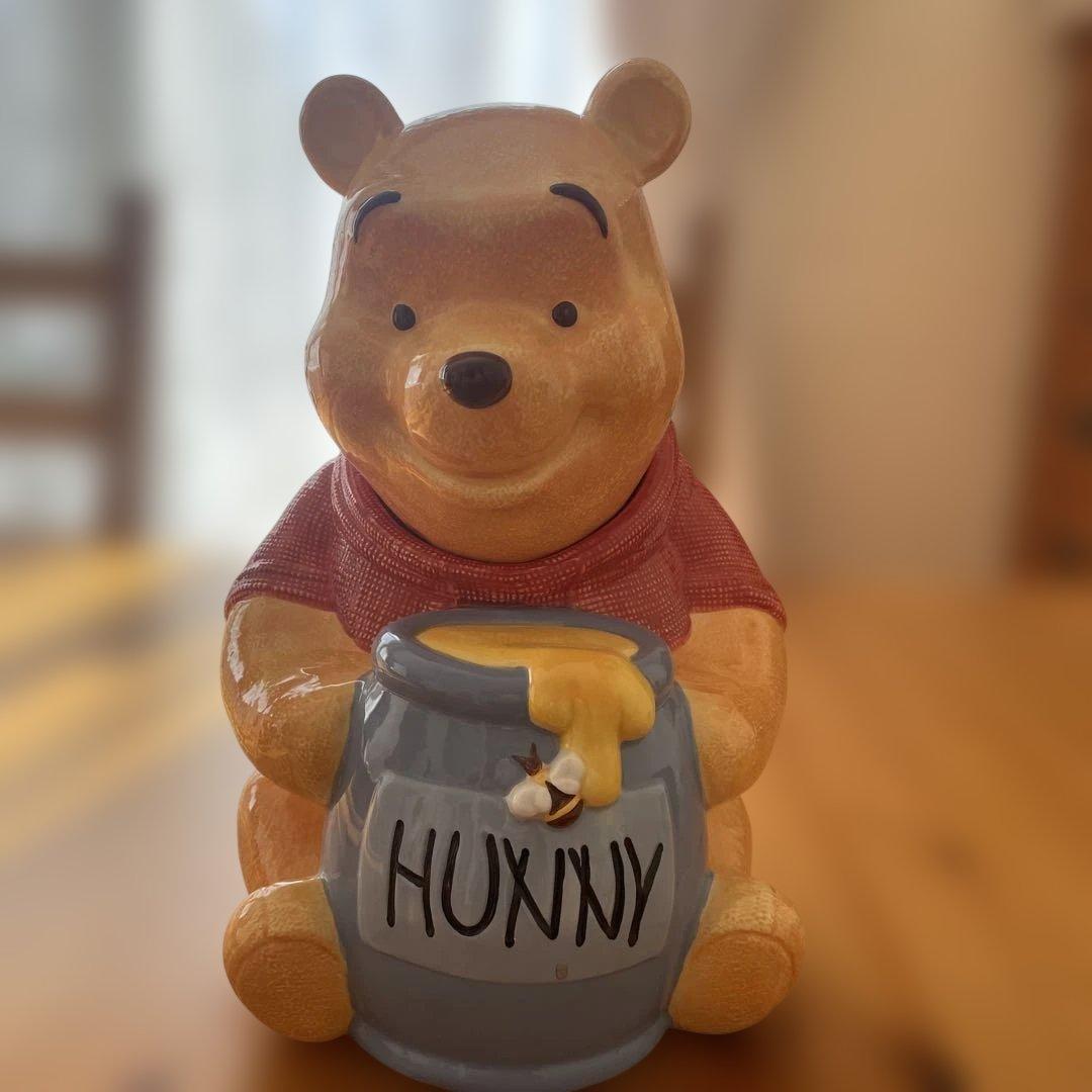 ディズニーSimply Pooh プーさん　クッキージャー　陶器　キャニスター