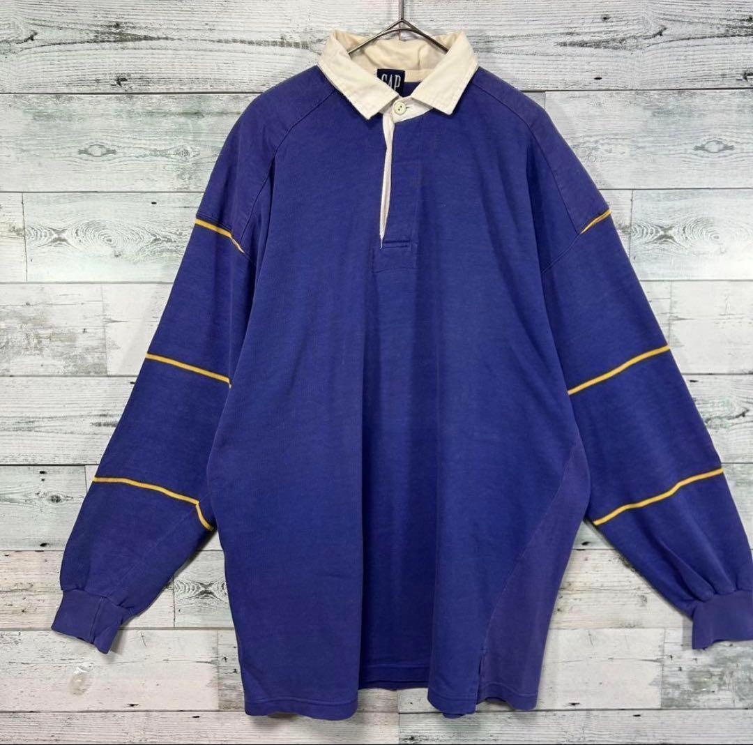 90s OLD GAP オールドギャップ ラガーシャツ M 肘パッド