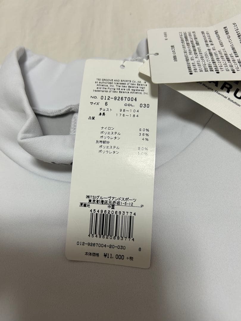 未使用品 ニューバランスゴルフ モックネックプルオーバー 長袖 男性用 6サイズ