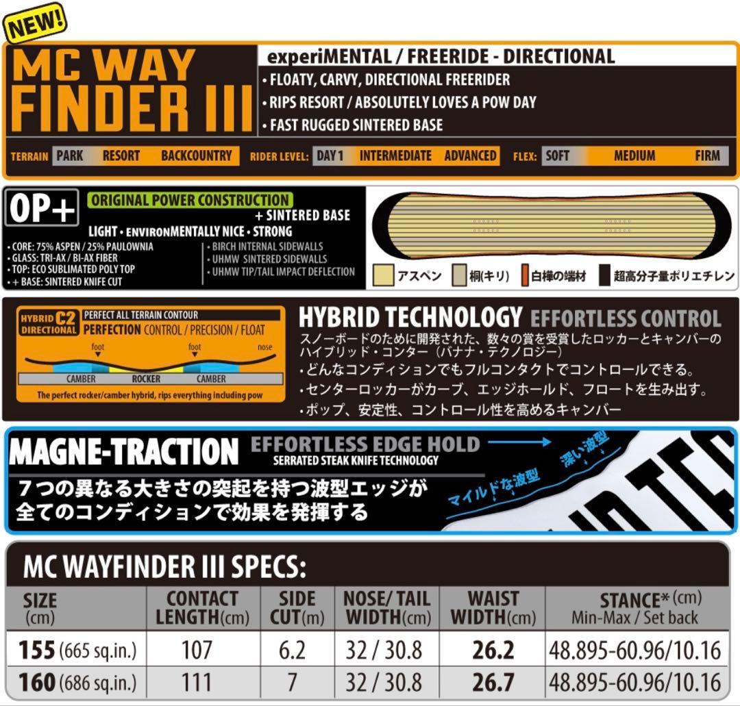 新品未使用　激レア　LIBTECH MC WAYFINDER III 160cm