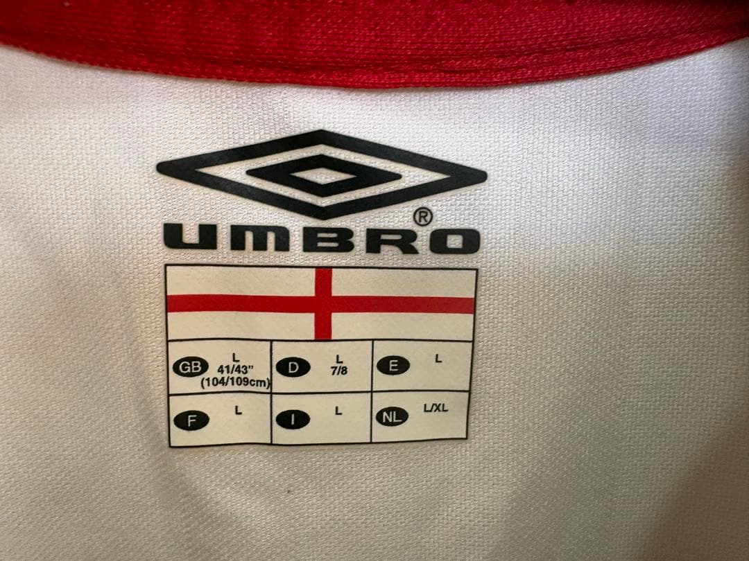 Umbro England シャツ 2002年ブラジル戦　マッチデイ刺繍入り