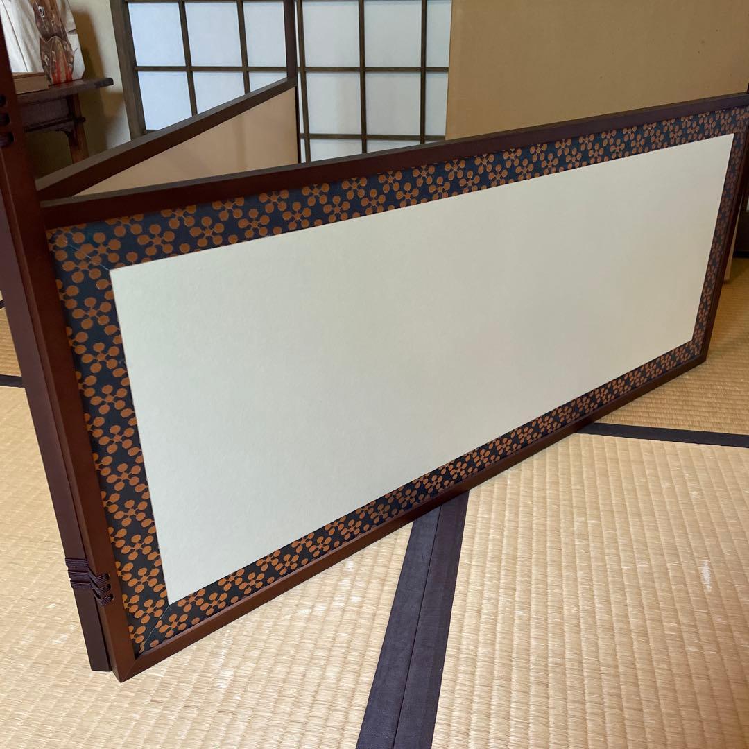 茶道具　【風炉先屏風】　仕上色「桑」　表装「利休梅」