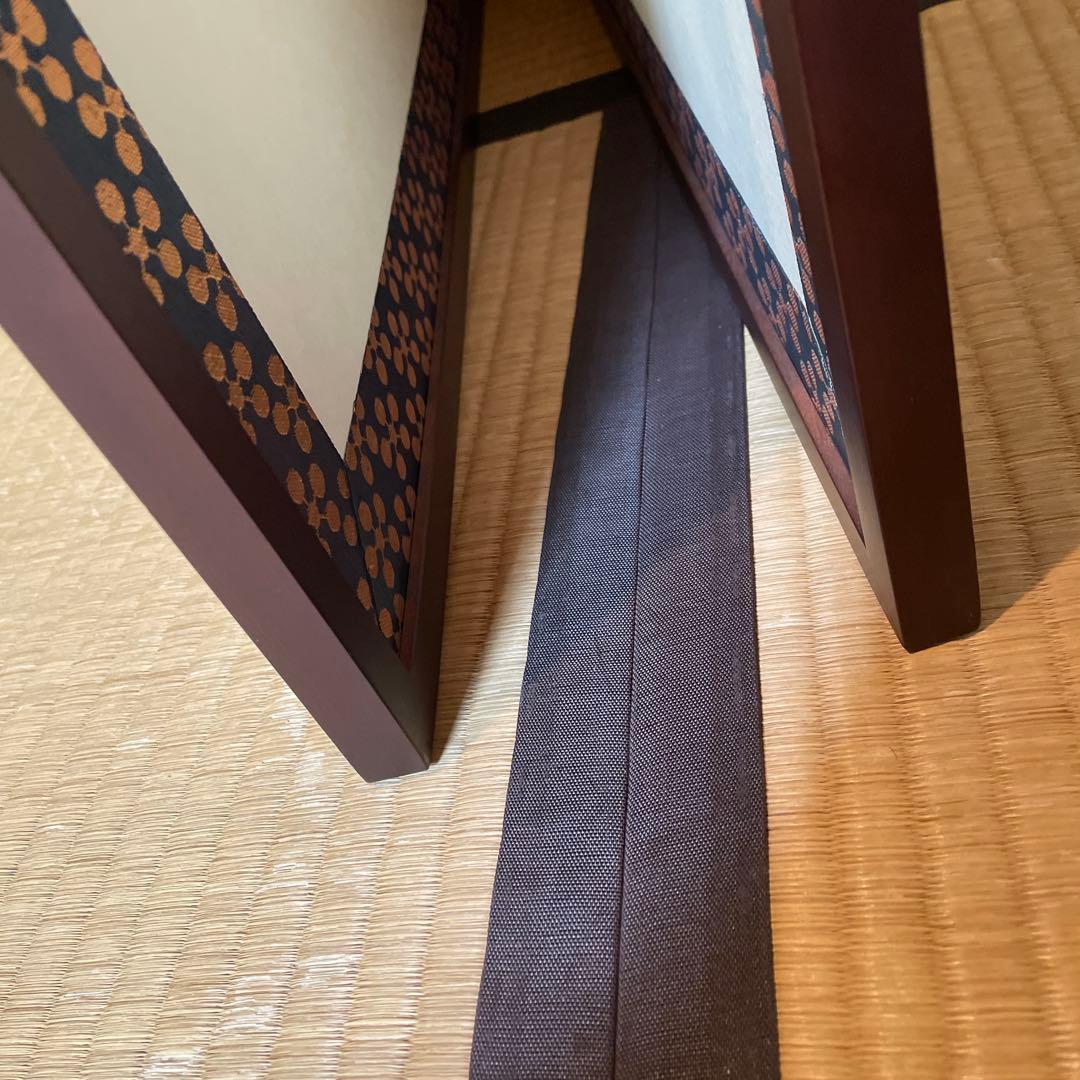 茶道具　【風炉先屏風】　仕上色「桑」　表装「利休梅」
