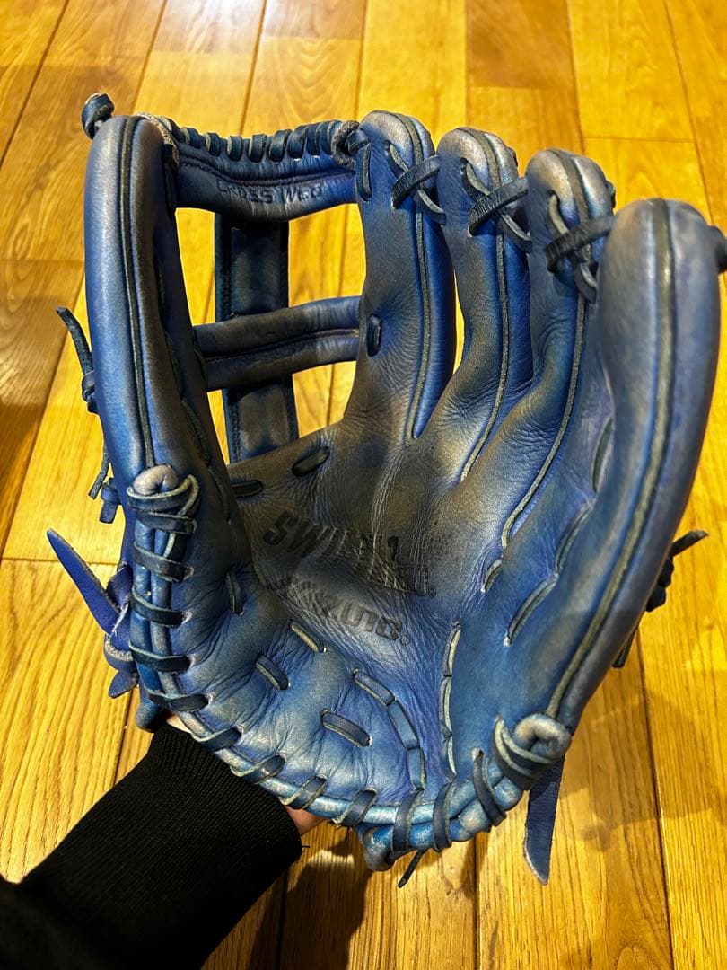 MIZUNO 青色 野球軟式グローブ