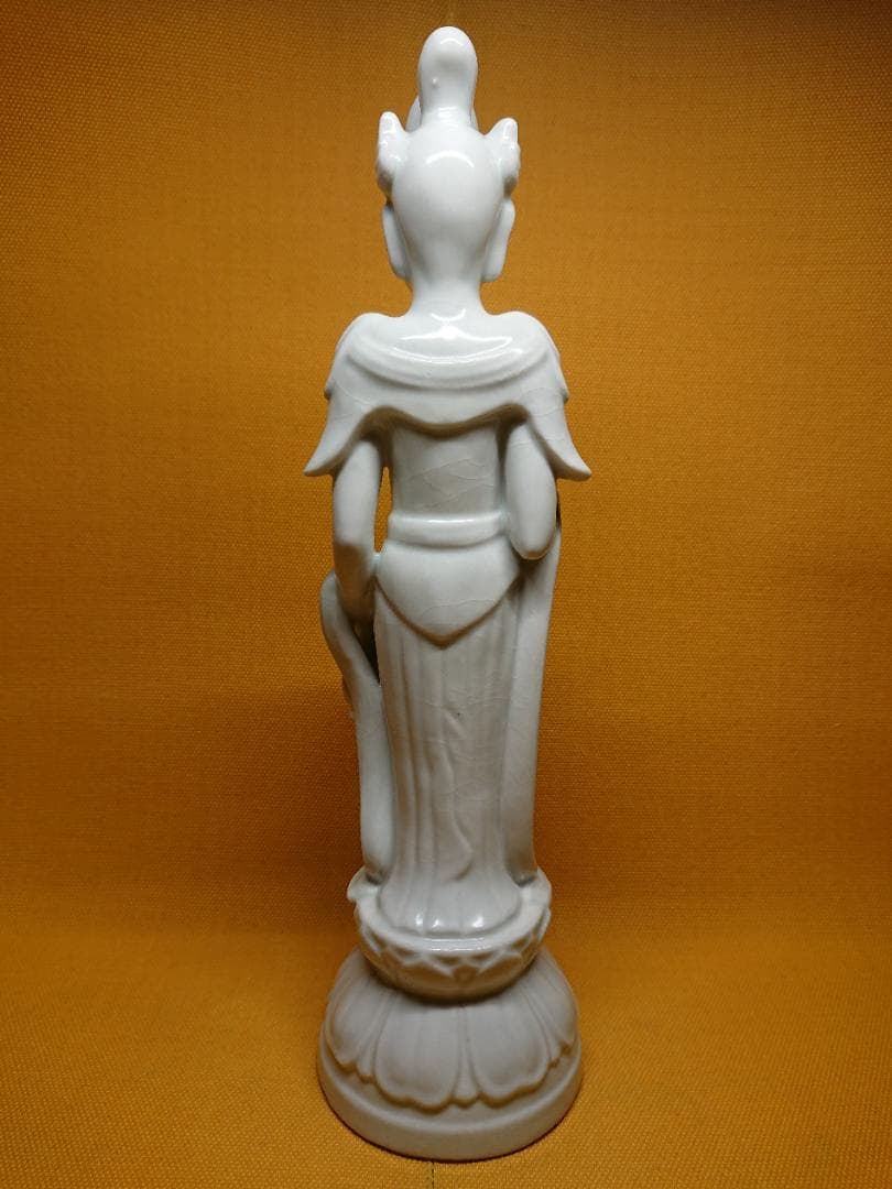 【美品】仏教美術　観音　仏像　陶器　置物　インテリア　工芸品　美術品　A1133