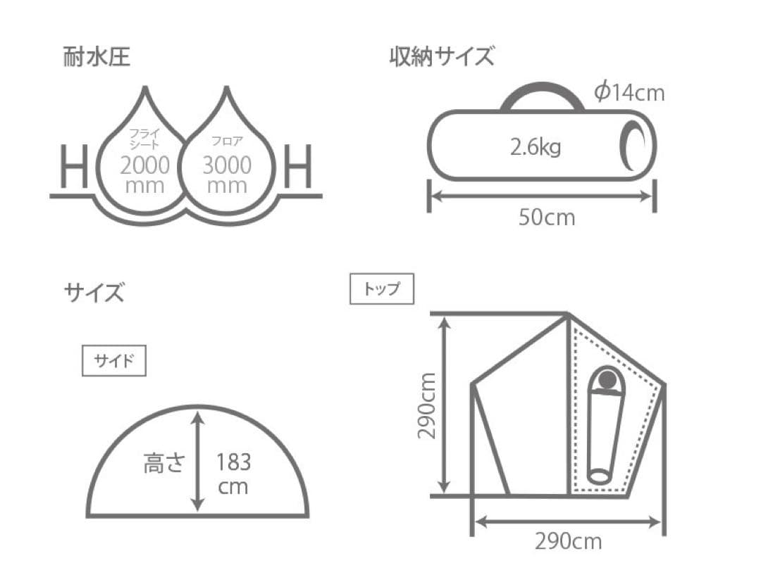 DOD ライダーズワンポールテント タンカラー 試し張りのみ美品