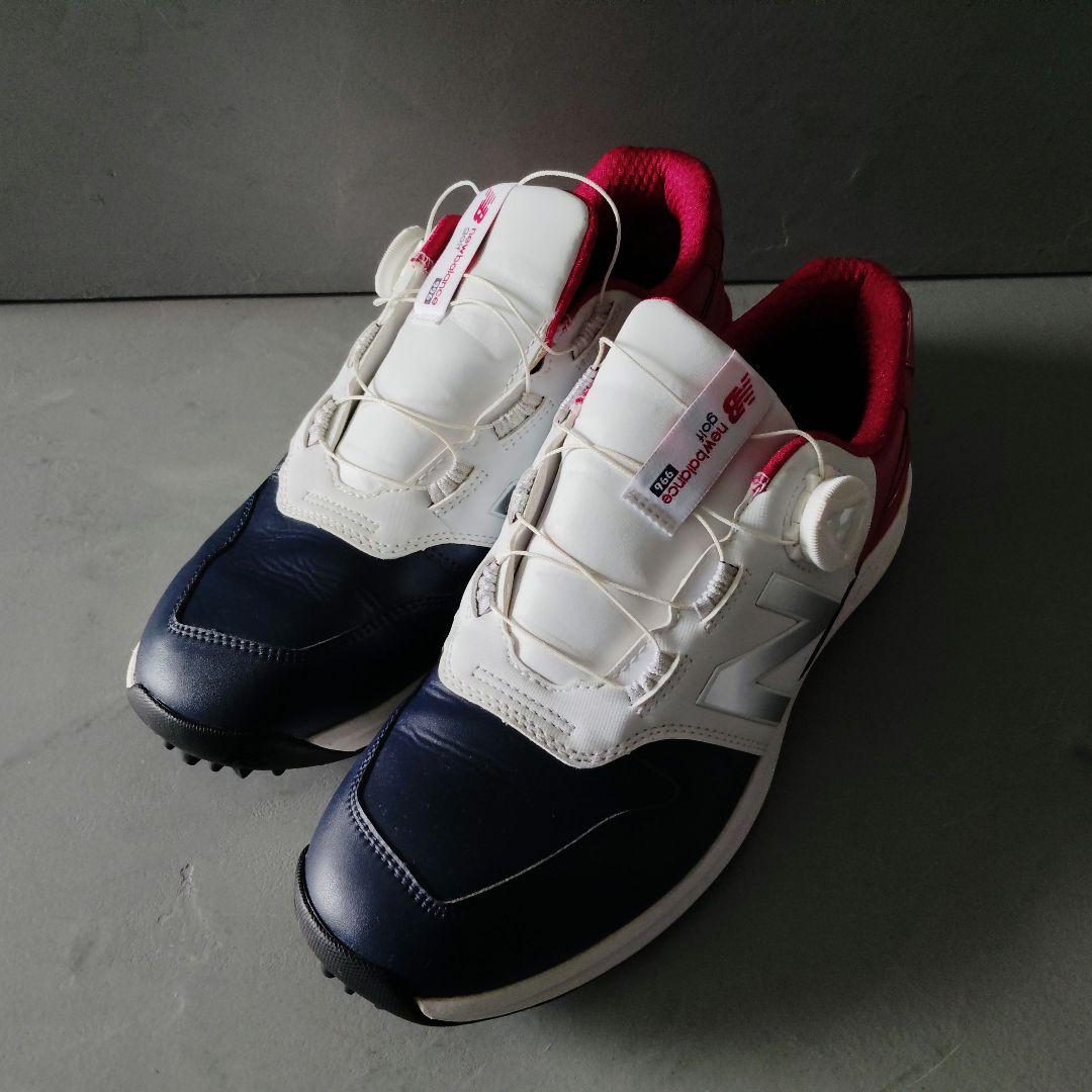 New Balance 996 ゴルフシューズ ホワイト/ネイビー/レッド