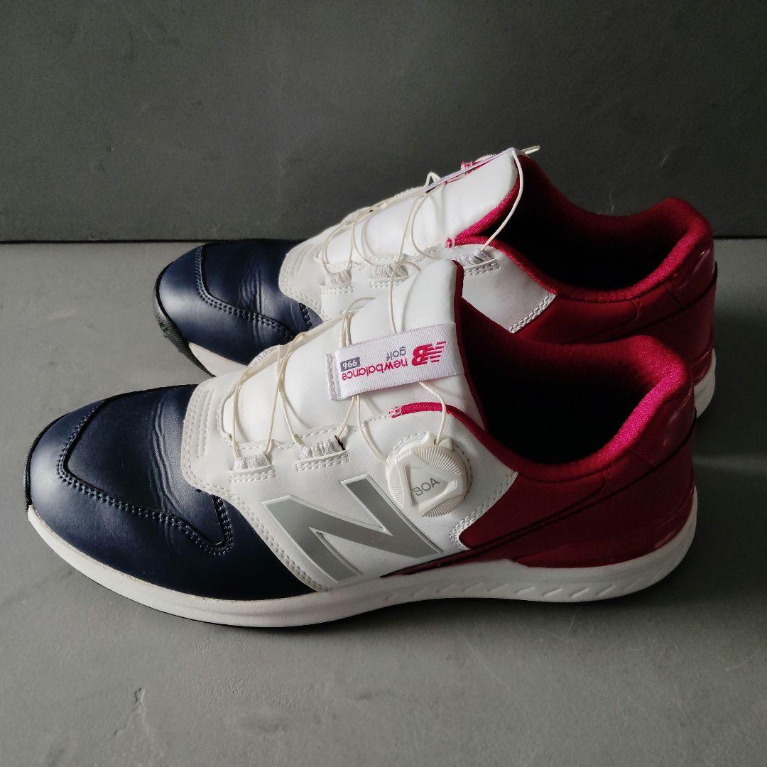 New Balance 996 ゴルフシューズ ホワイト/ネイビー/レッド