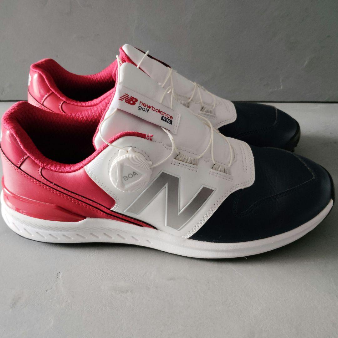 New Balance 996 ゴルフシューズ ホワイト/ネイビー/レッド