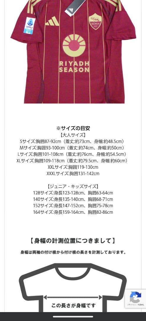ASローマ 2024-25 ペッレグリーニ レプリカ アジアMサイズ