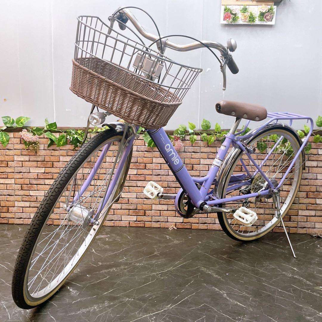 【26】子供用自転車 子供車 amie パープル 26インチ