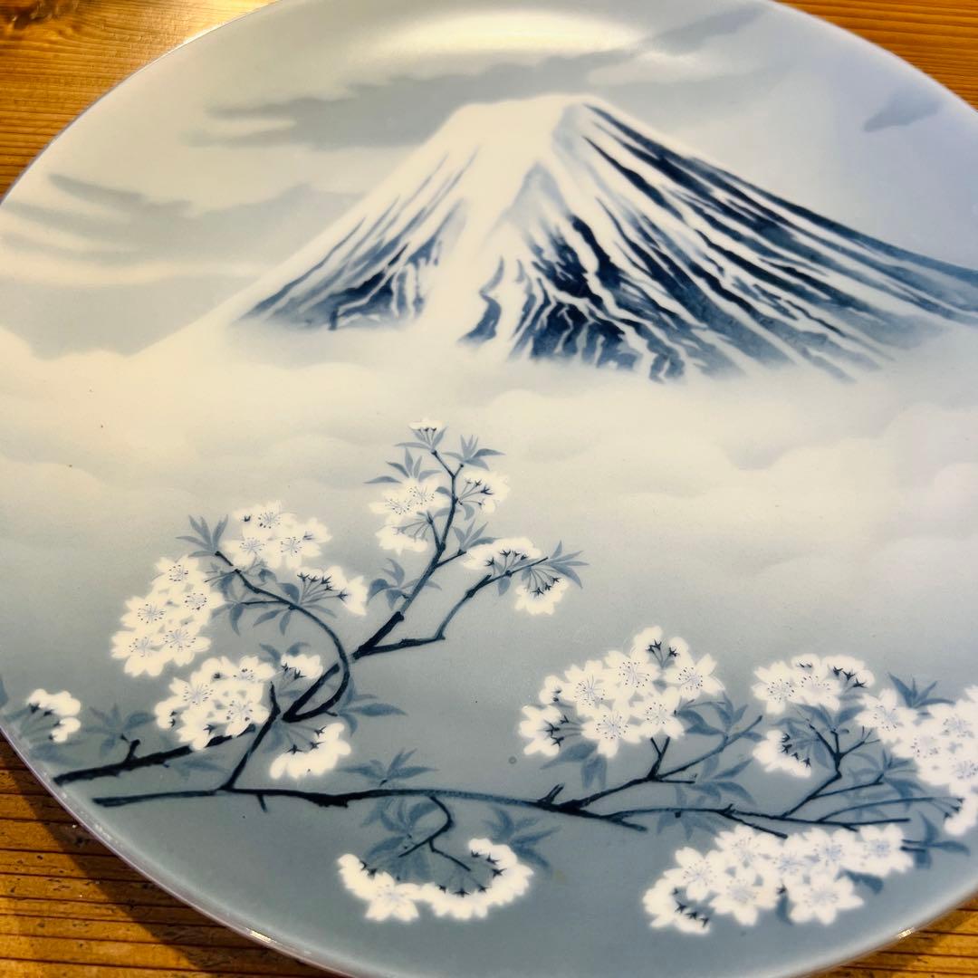 富士山 桜 陶器皿 日本製 2600周年記念 noritake飾り皿　美品　希少