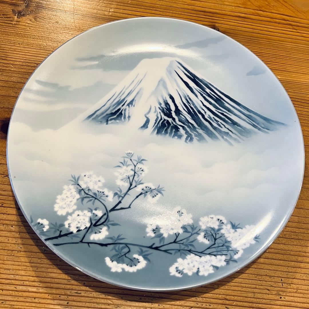 富士山 桜 陶器皿 日本製 2600周年記念 noritake飾り皿　美品　希少