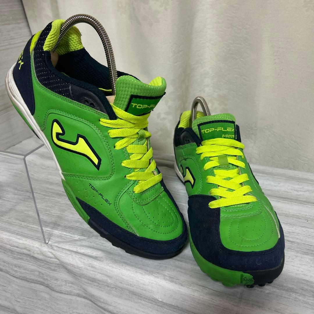 JOMA TOP FLEXのフットサルシューズ★ 25.5cmグリーン×ネイビー