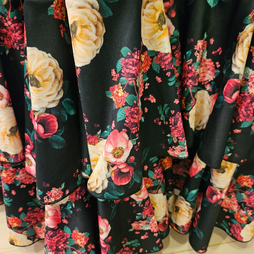 フラメンコ ドレス 花柄 ロング　Yolanda　Moda　Flamenca製