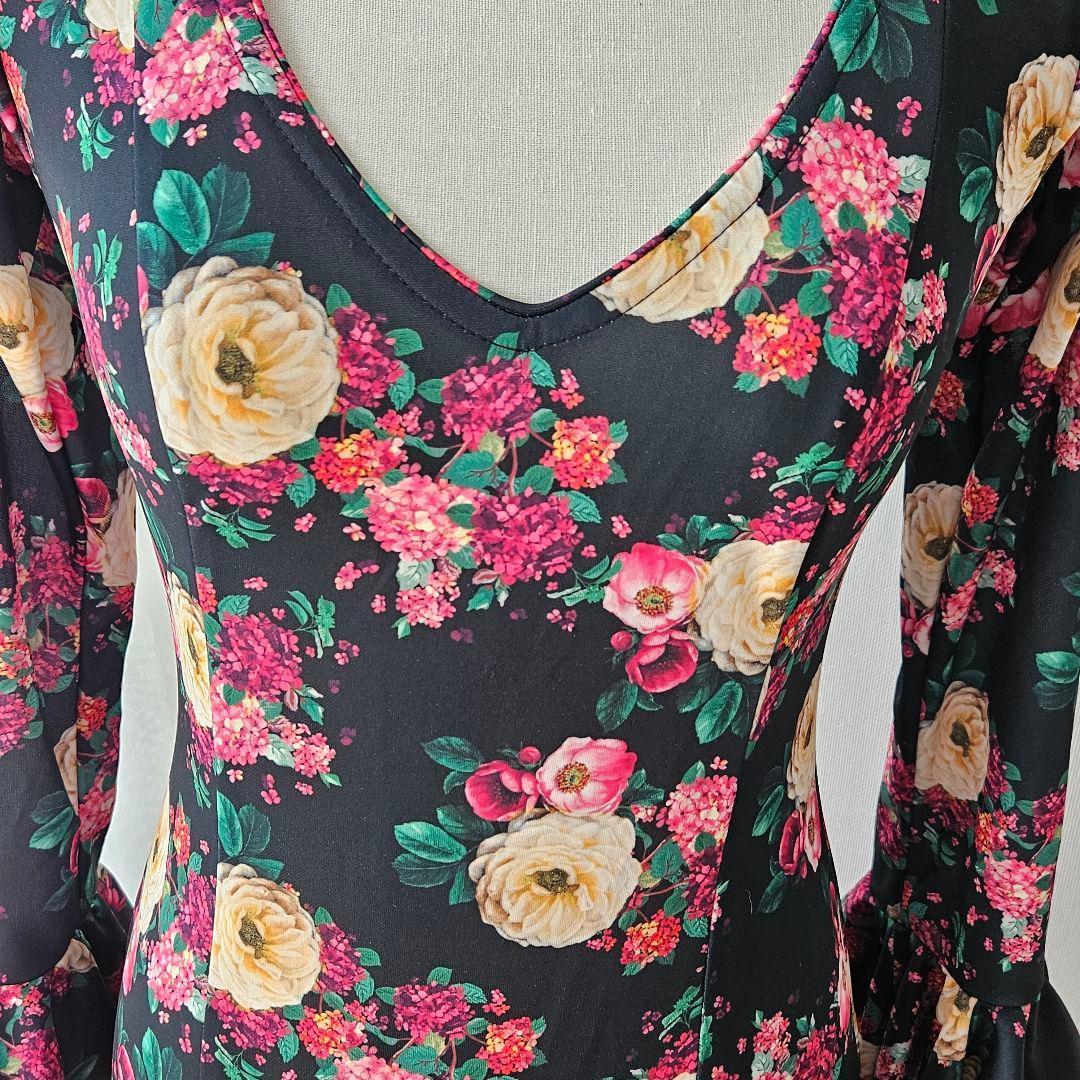 フラメンコ ドレス 花柄 ロング　Yolanda　Moda　Flamenca製