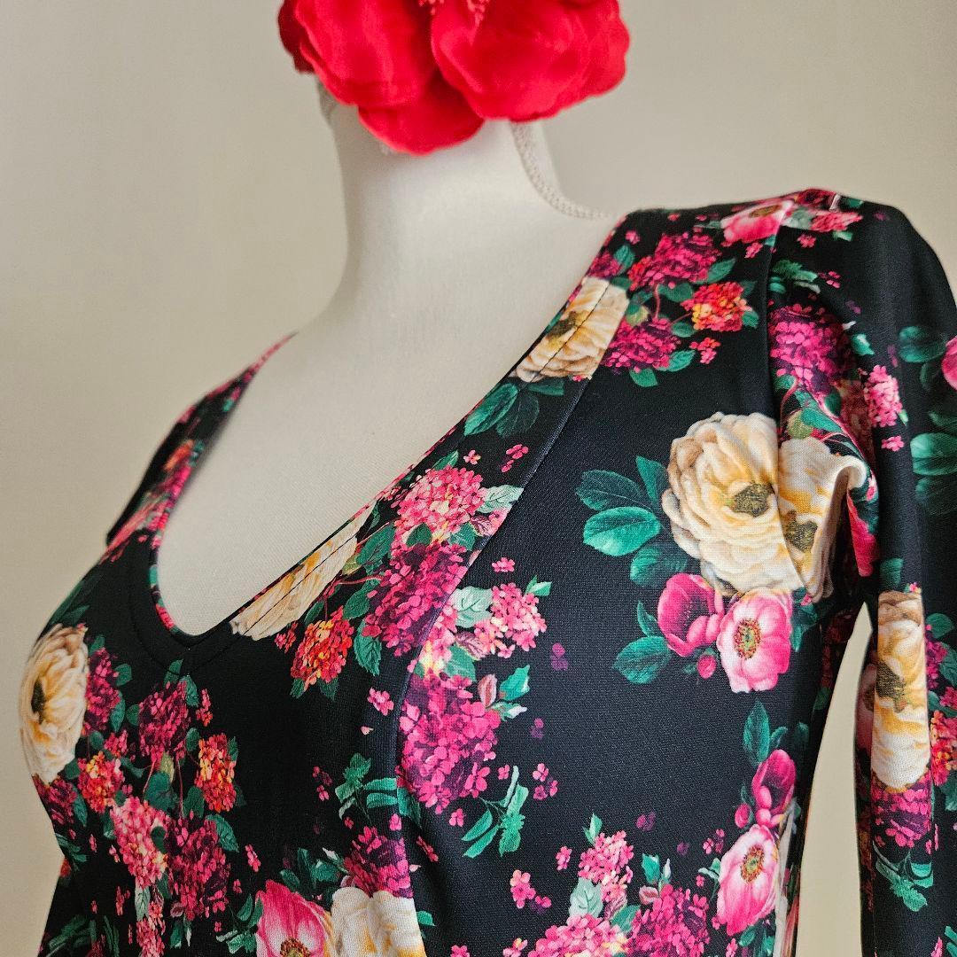 フラメンコ ドレス 花柄 ロング　Yolanda　Moda　Flamenca製