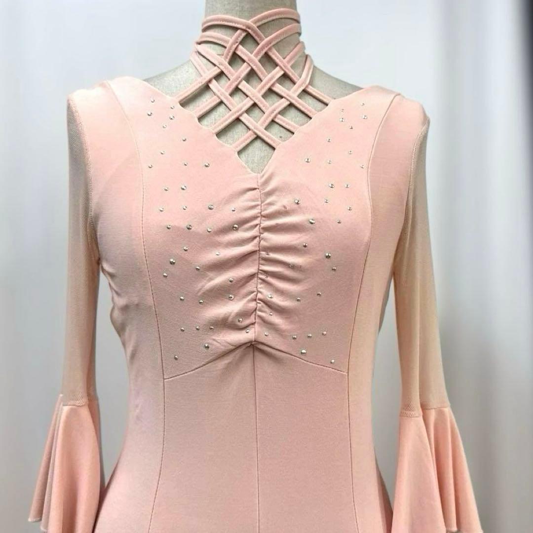 6140★primaboutique★S ピンク スタンダードドレス 社交ダンス