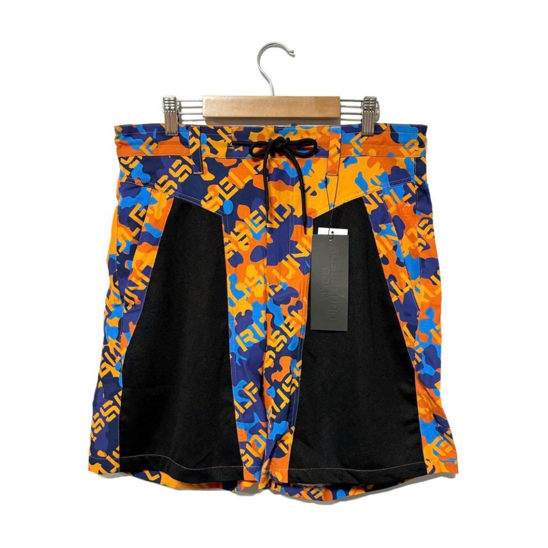 新品 ラッセルノ ゴルフ メッシュ ポケット ショーツ オレンジ カモ 2XL