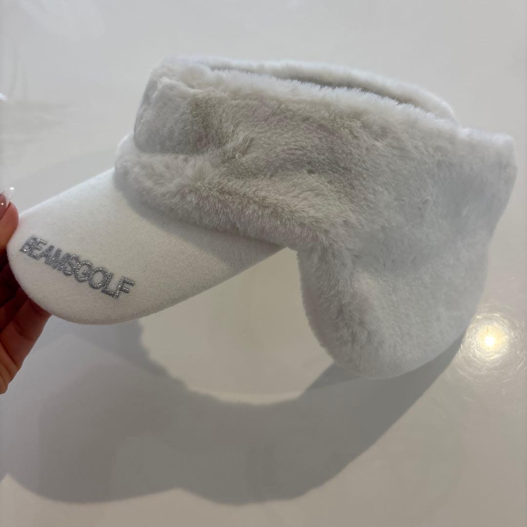 BEAMS GOLF ホワイト バイザー フリース
