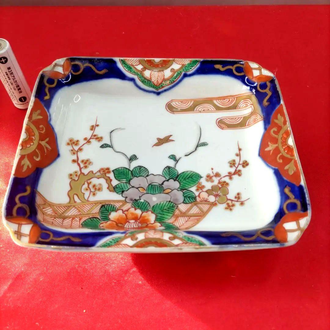 有田焼　伊万里焼　古伊万里　金彩　色絵　小皿　角皿　長角皿　5客セット　②