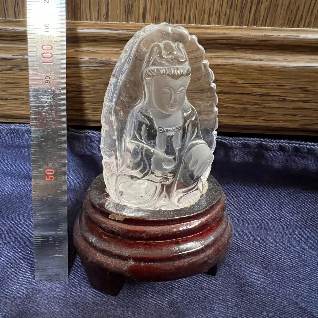 水晶　クリスタル　天然石　仏像　彫り物　置物　薬師如来