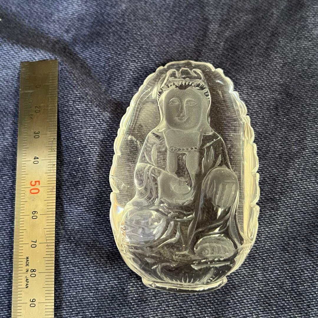 水晶　クリスタル　天然石　仏像　彫り物　置物　薬師如来