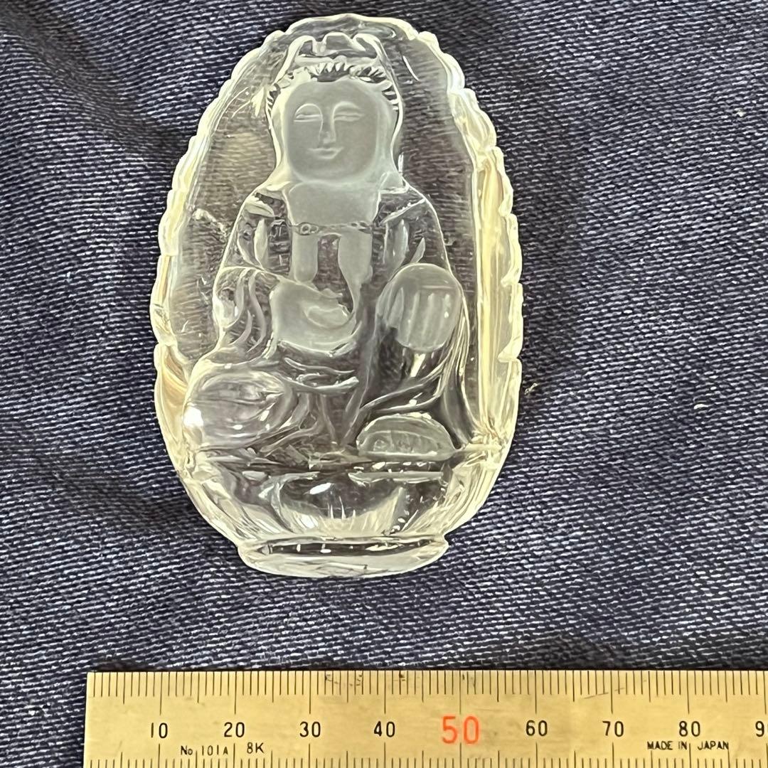 水晶　クリスタル　天然石　仏像　彫り物　置物　薬師如来