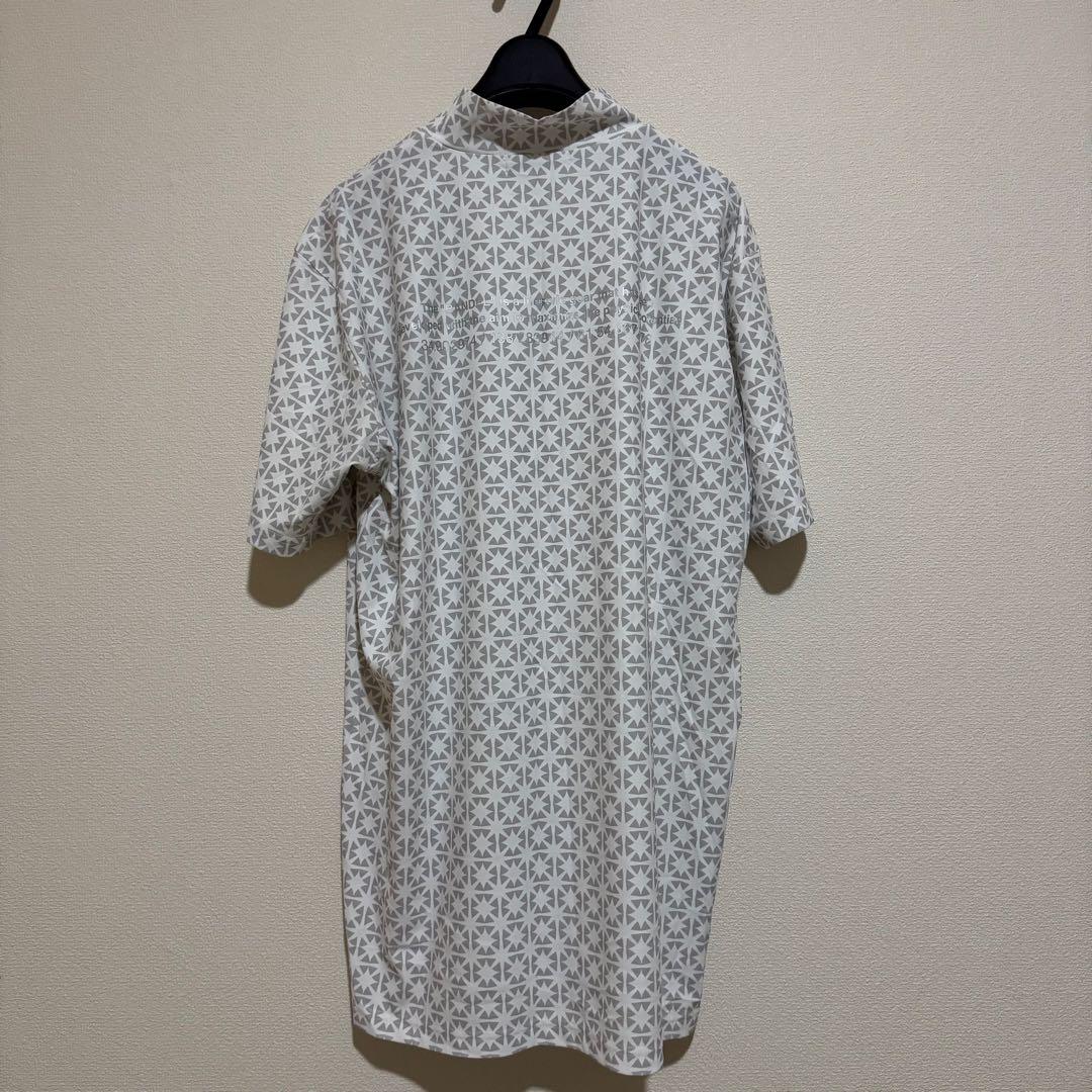 バンデル モックネック 半袖 ゴルフウェア 白×グレー WHITE×GREY