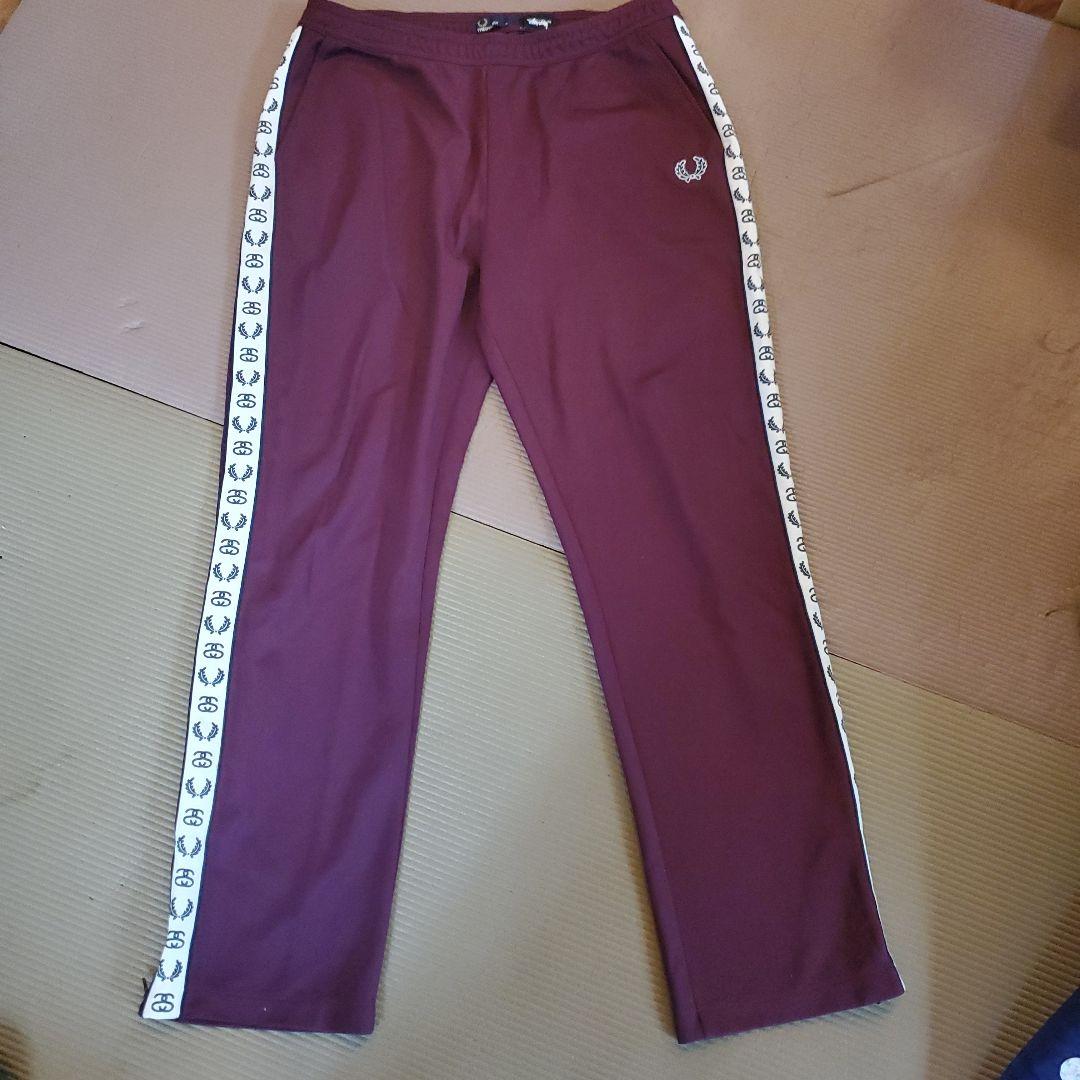STUSSY / FRED PERRY XL バーガンディ ジャージパンツ