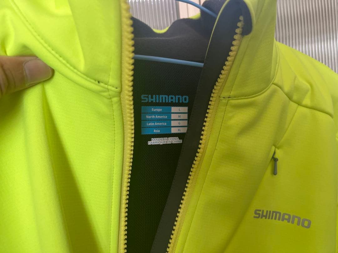 SHIMANO シマノ サイクリング 冬用ウインドジャケット　ネオンイエロー