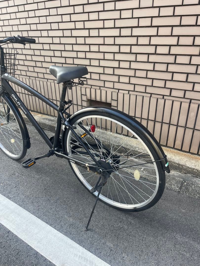 丸石サイクル クロスバイク 27インチ ブラック 前かご付き