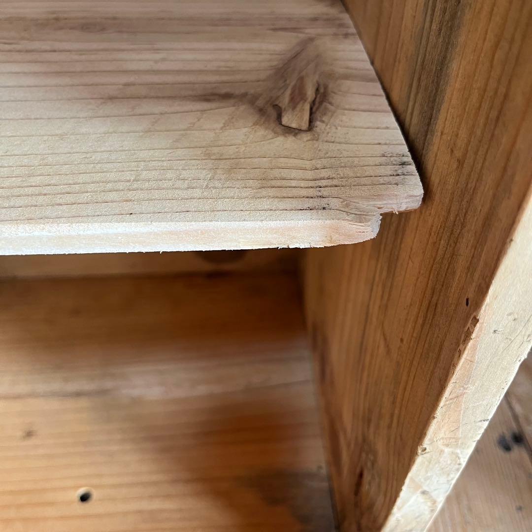 アンティーク 仕切り棚 チェスト 食器棚 書類棚 無垢材 無塗装 y6