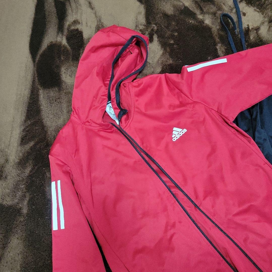 adidas サウナジャージ上下セット M 赤/ネイビー