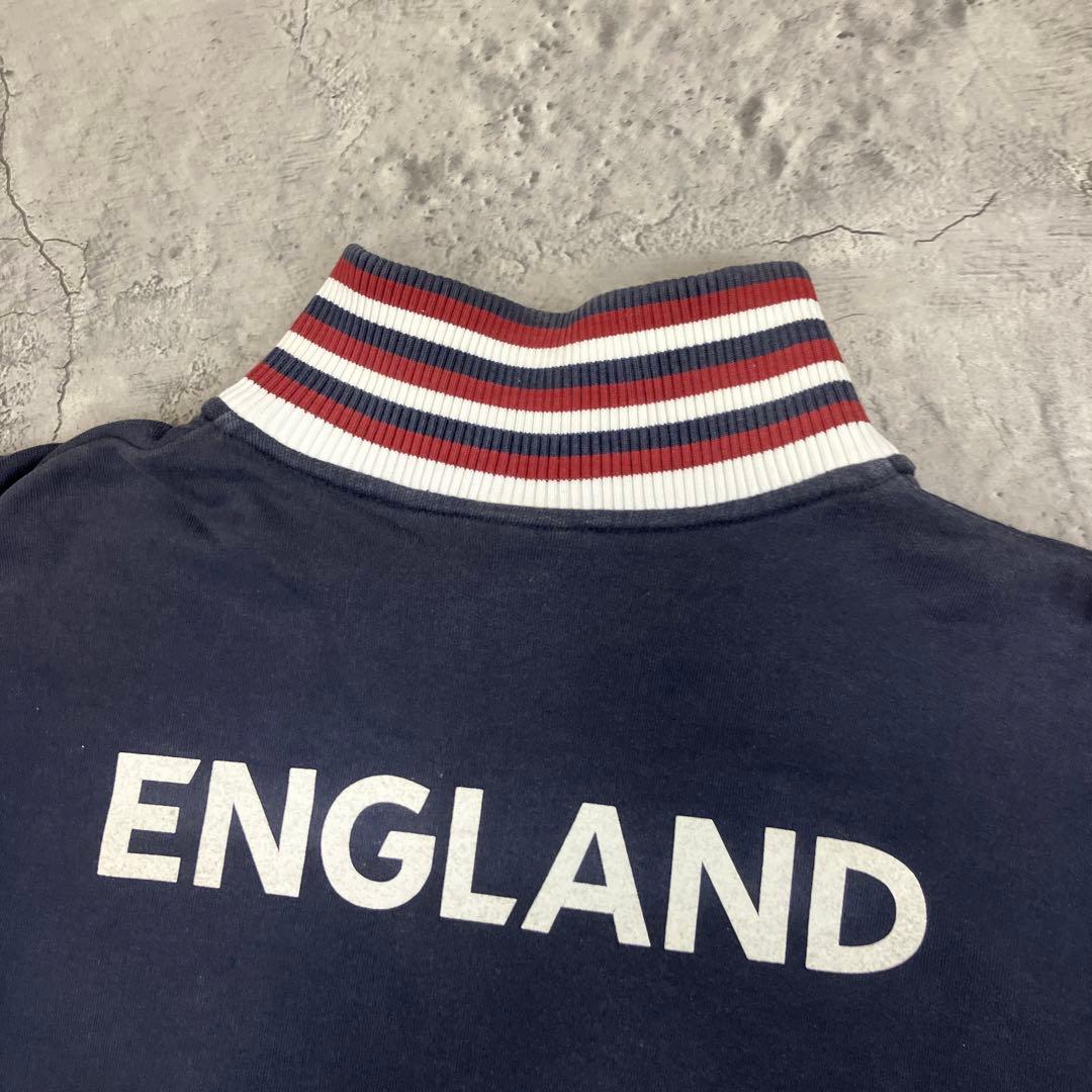 00s UMBRO サッカーイングランド代表 ジップジャケット 古着 刺繍 紺
