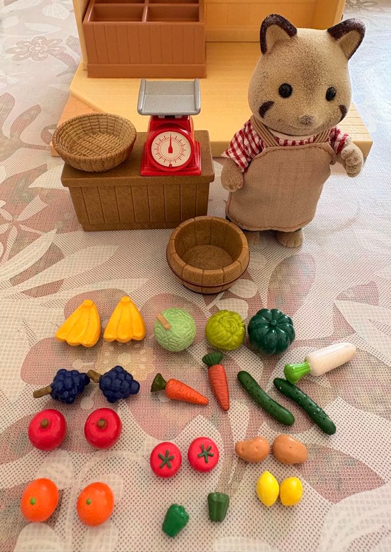 シルバニア　初期　廃盤　アライグマの八百屋さん　野菜づくり