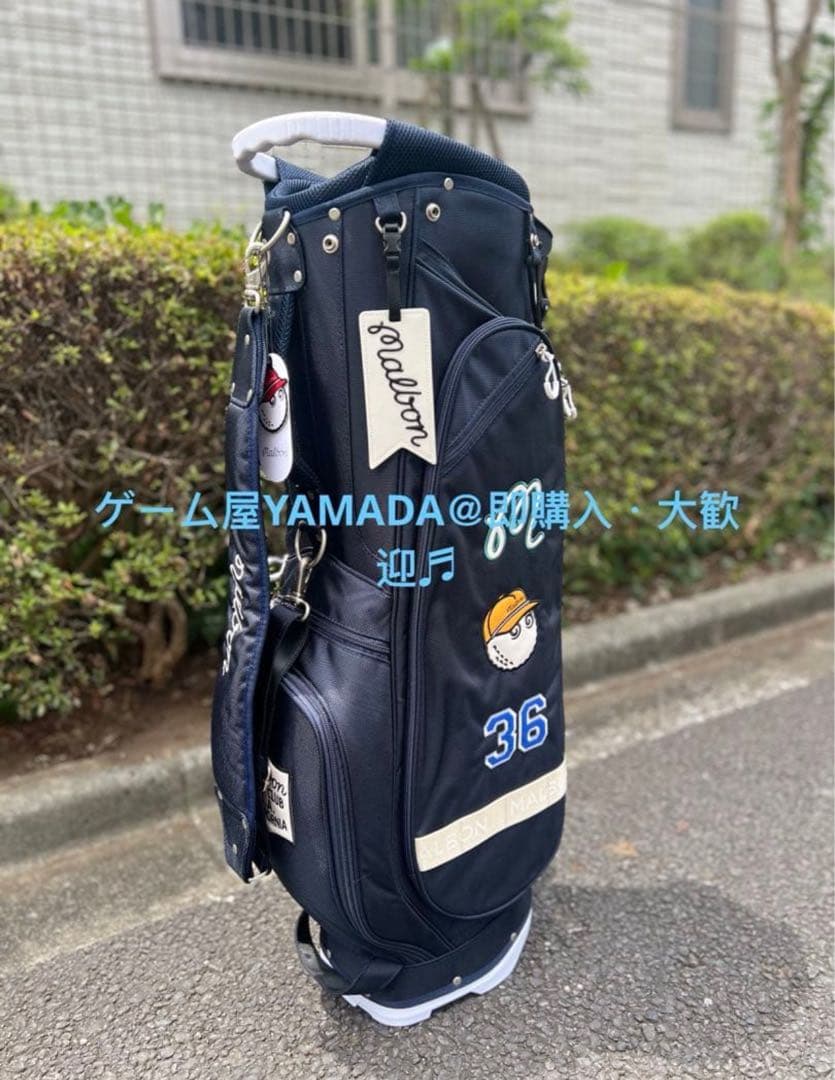 Malbon マルボン ゴルフバッグ キャディバッグ 軽量 スタンド式 ネイビー