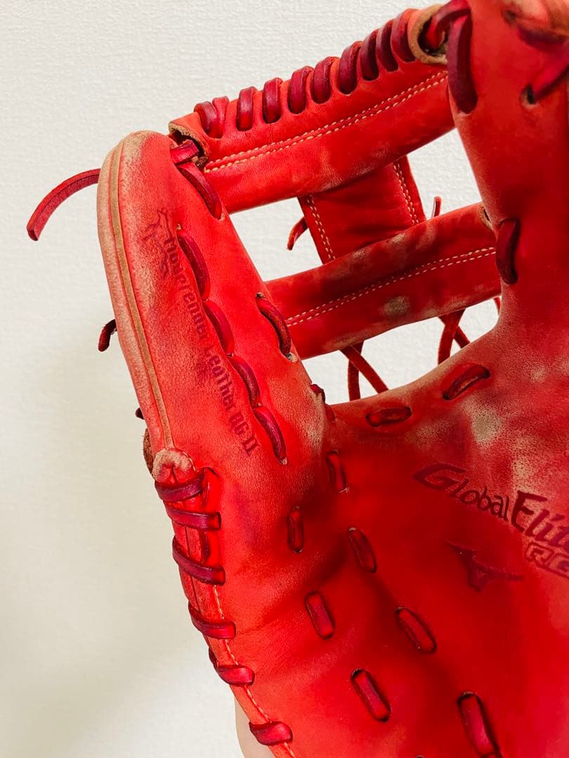 ミズノ　Mizuno Global Elite 軟式グローブ レッド　少年用