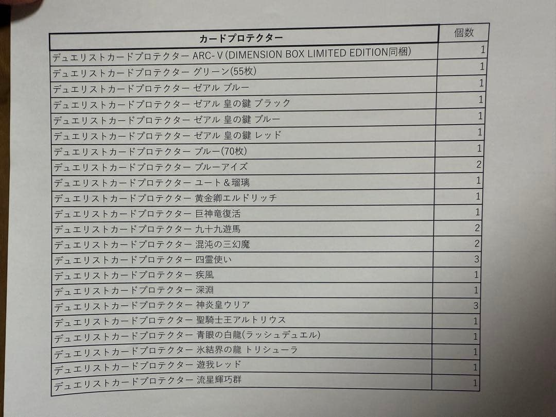 遊戯王　カードプロテクターセット　全29点