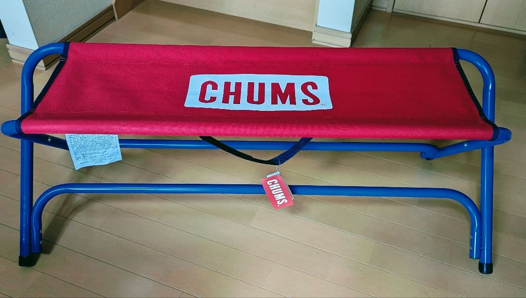 美品!!　CHUMS ベンチシート　タグ付　折畳み　レッド×ブルー　チャムス