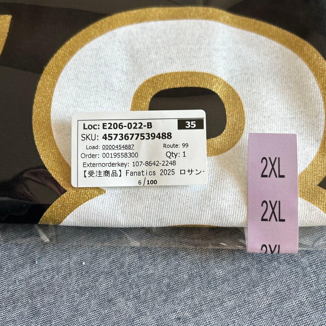 2025年ドジャース ワールドシリーズチャンピオン Tシャツ 山本　２ＸＬ