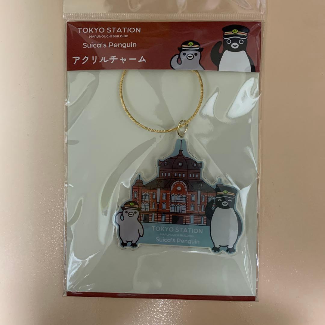 スイカペンギン駅員さんマスコットとアクリルチャームセット